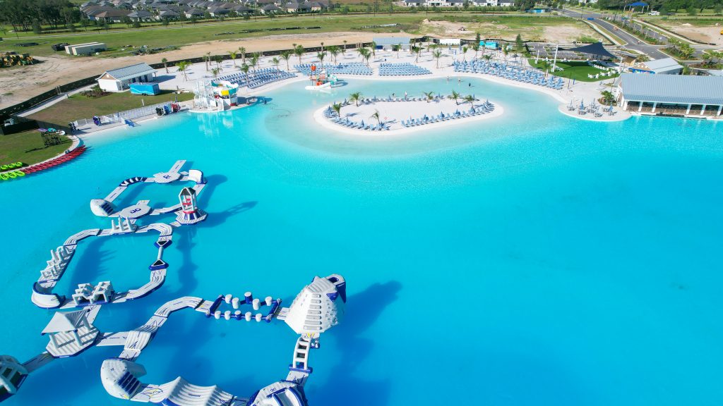Aerial view of Mirada's 15-acre Lagoon
