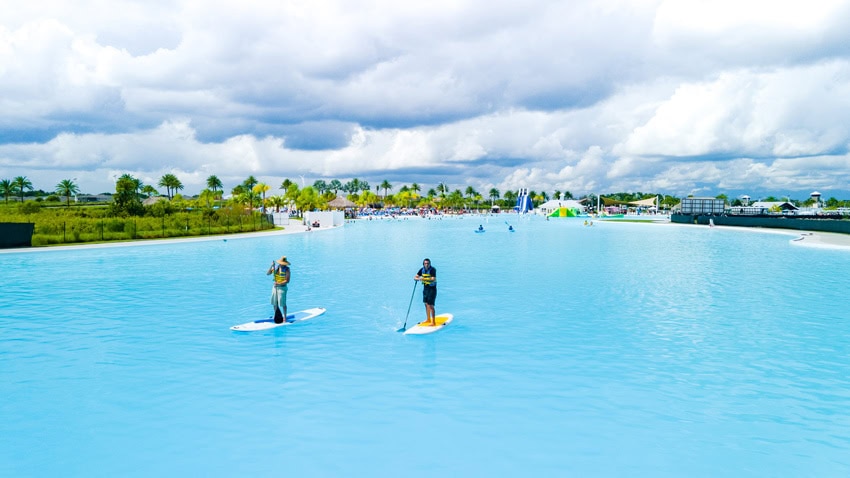 Paddle boarding on a Metro Lagoon